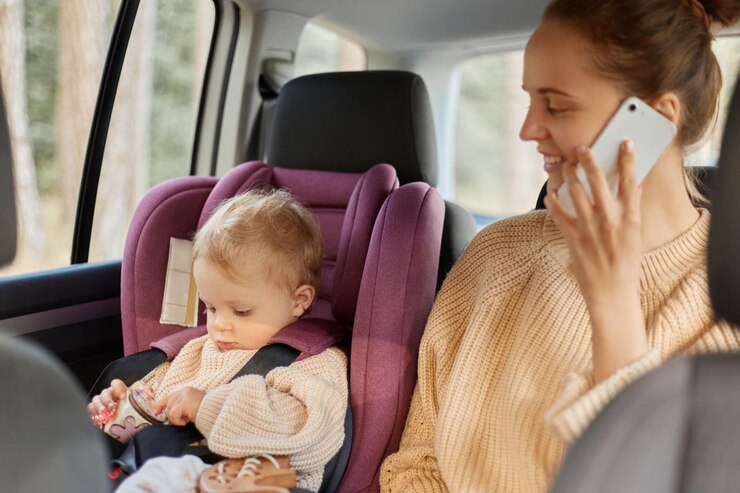 taxi with a car seat